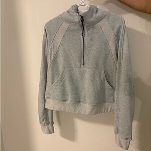 NON-Authentic Grey 1/4 zip cropped Scuba
